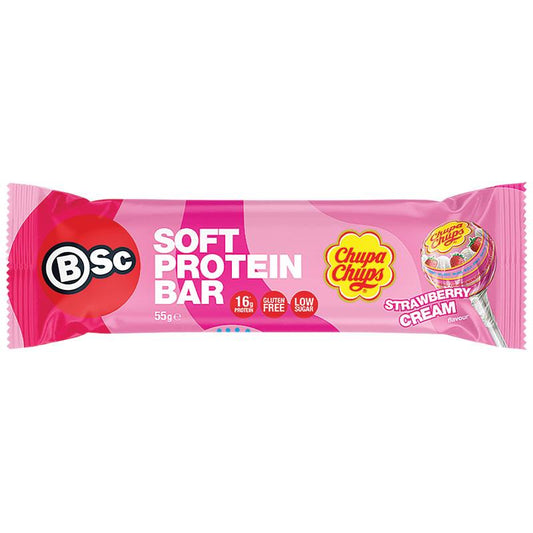 BSC Chupa Chups Protein Bar 55GM Strawberry Cream