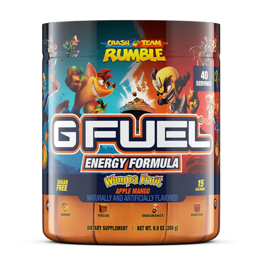 GFuel Energy Formula 40 SERVES Wumpa Fruit Crash Bandicoot