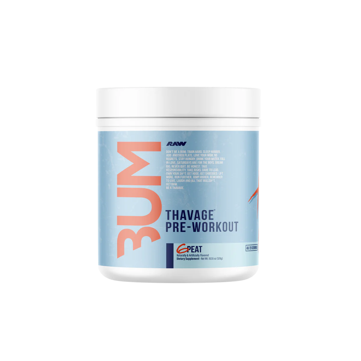 Thavage Pre-Workout by CBUM 40 Serves 6Peat