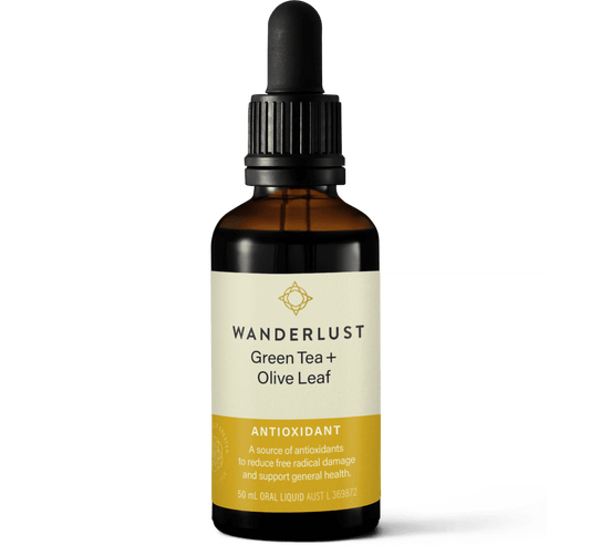Wanderlust Green Tea + Olive Leaf Drops 50ml