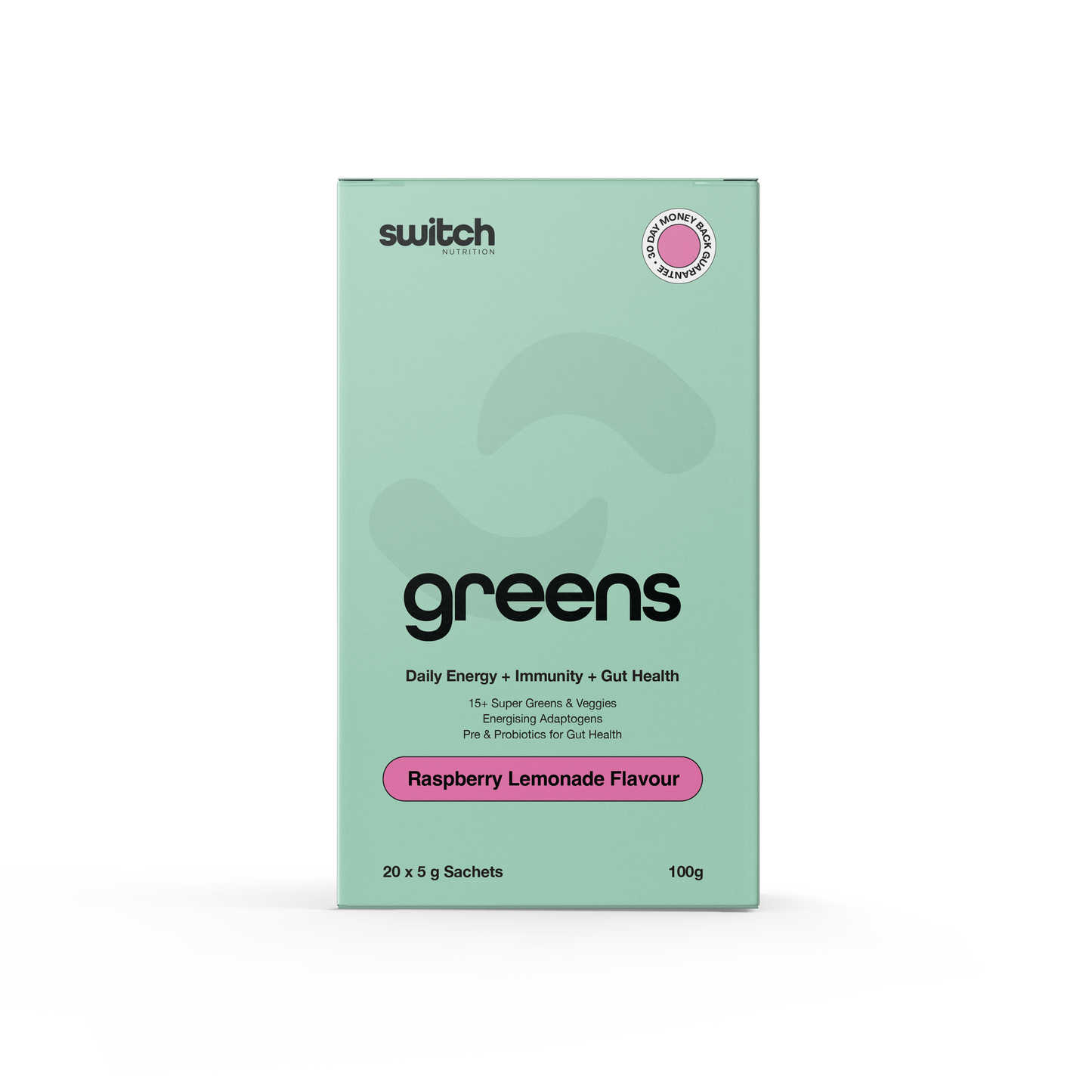 Switch Nutrition Greens 20 Serves Raspberry Lemonade