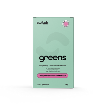 Switch Nutrition Greens 20 Serves Raspberry Lemonade