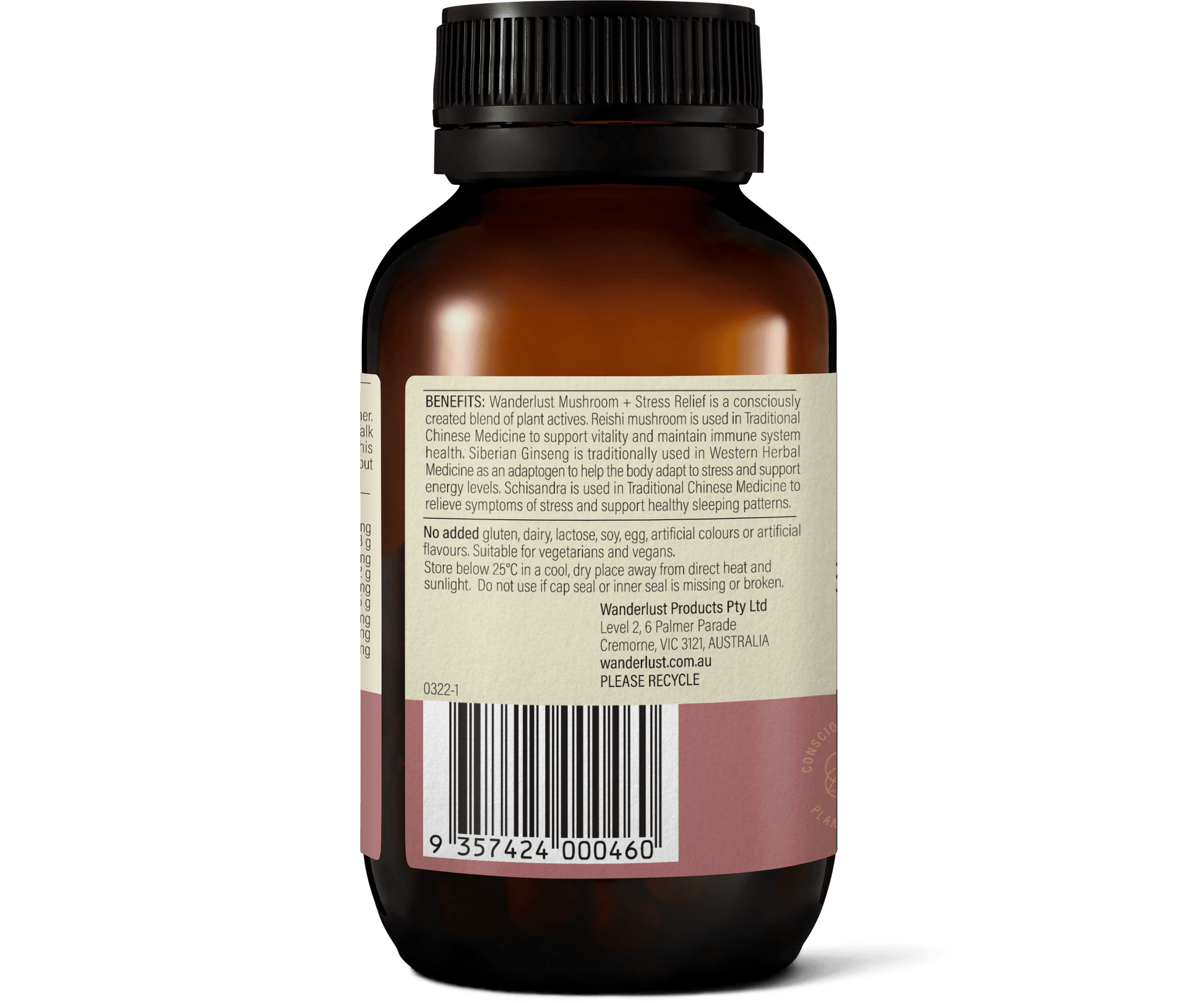 Wanderlust Mushroom + Stress Relief 30 Capsules