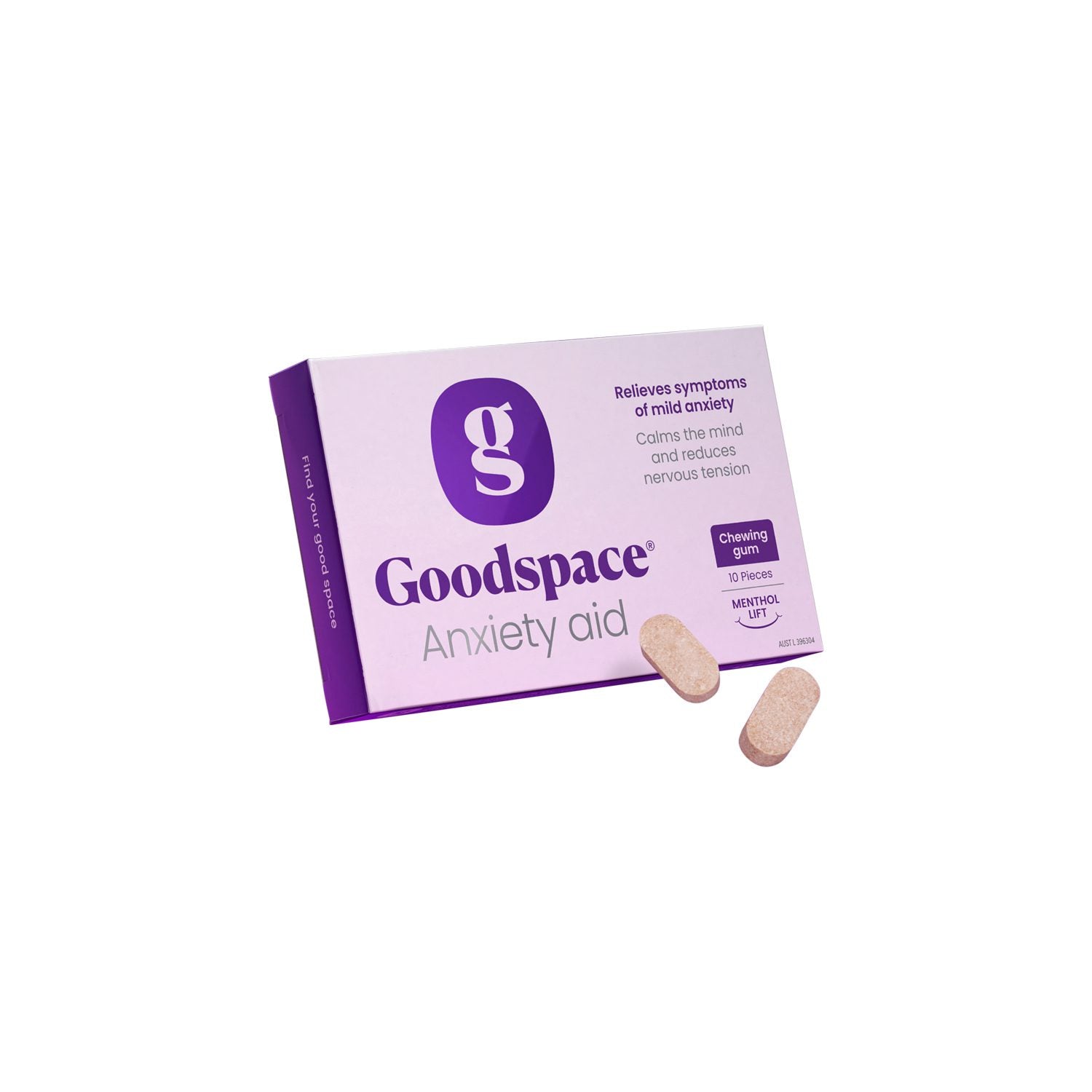 GoodSpace Anxiety Aid Chewing Gum 10 pack Menthol