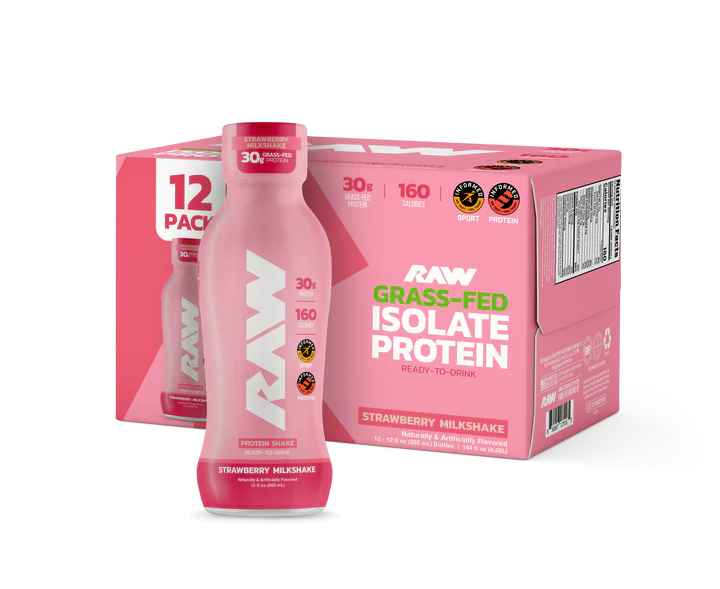 RAW CBUM Isolate Protein RTD 355ml Strawberry Milkshake